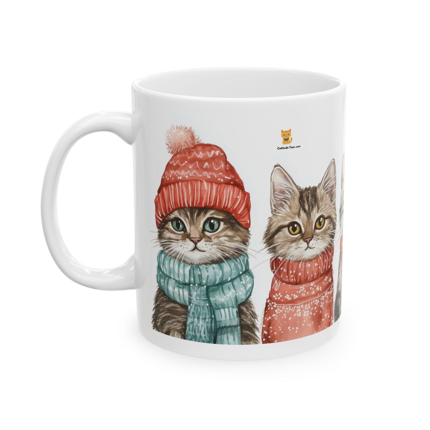 Cozy Winter Cat Mug – Adorable Cats in Festive Hats and Scarves – Perfect Gift for Cat Lovers