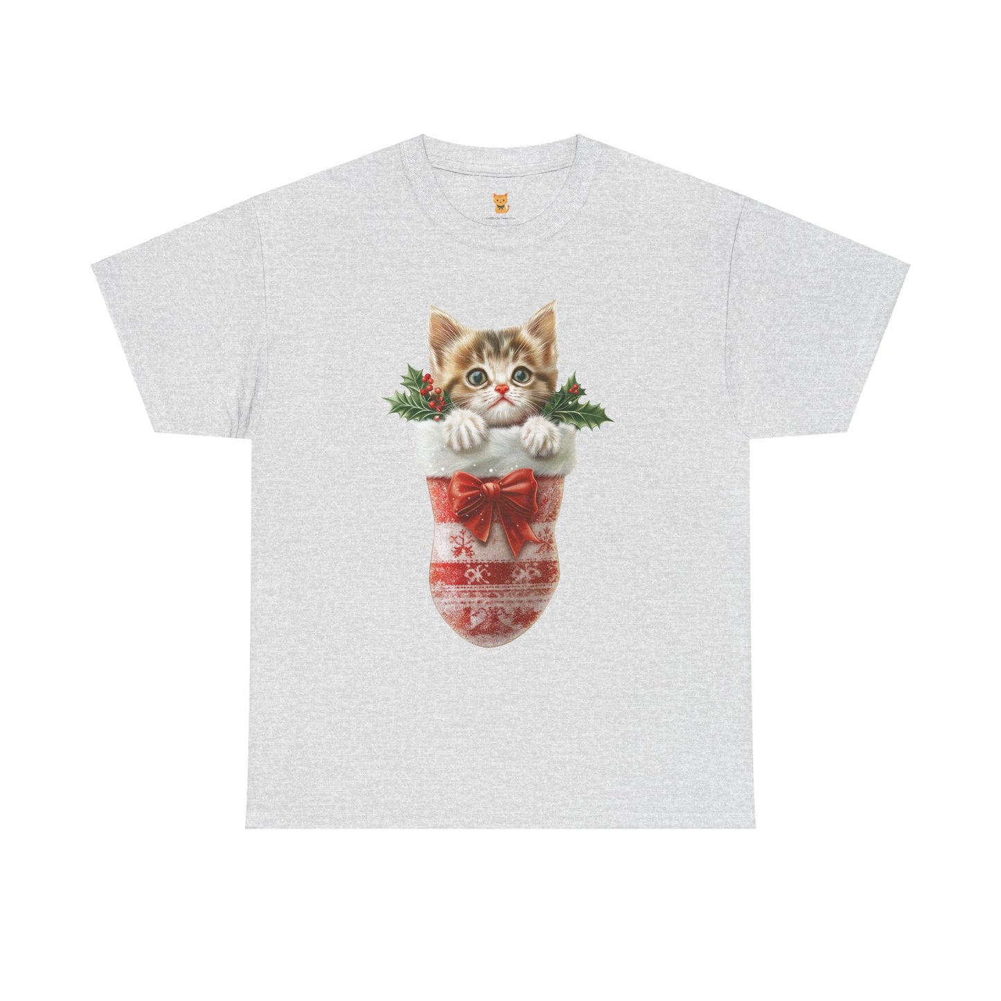 Christmas Stocking Cat T-Shirt – Adorable Festive Cat in Stocking Design