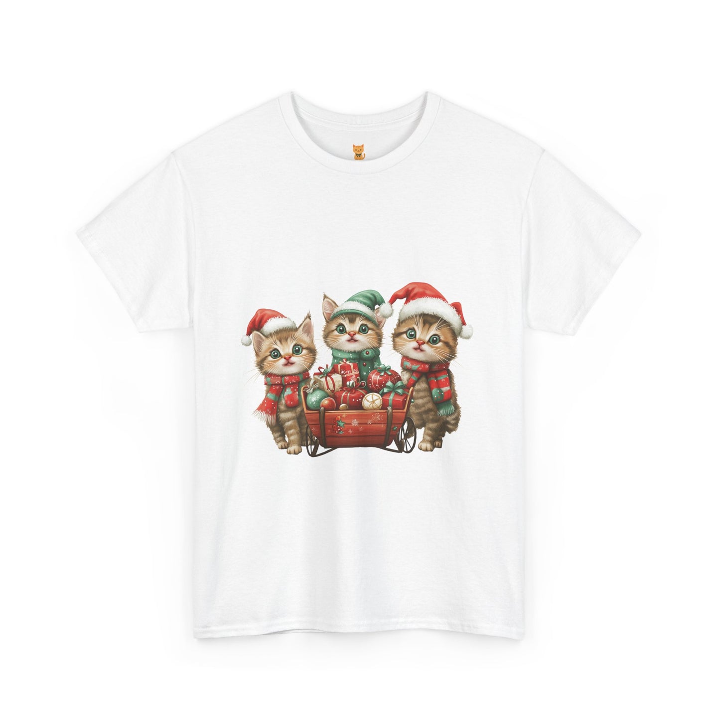 Christmas Cats Wagon T-Shirt - Cute Holiday Cat Design with Festive Cheer