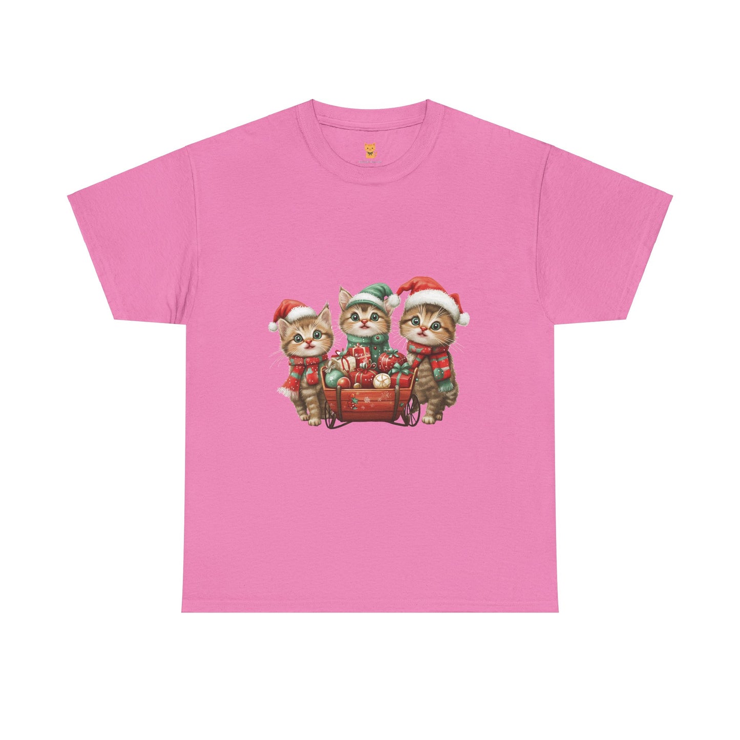 Christmas Cats Wagon T-Shirt - Cute Holiday Cat Design with Festive Cheer