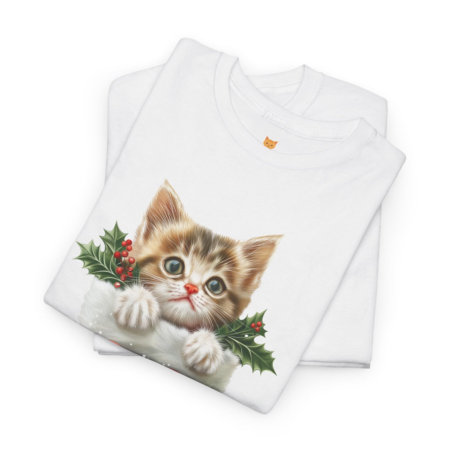 Christmas Stocking Cat T-Shirt – Adorable Festive Cat in Stocking Design