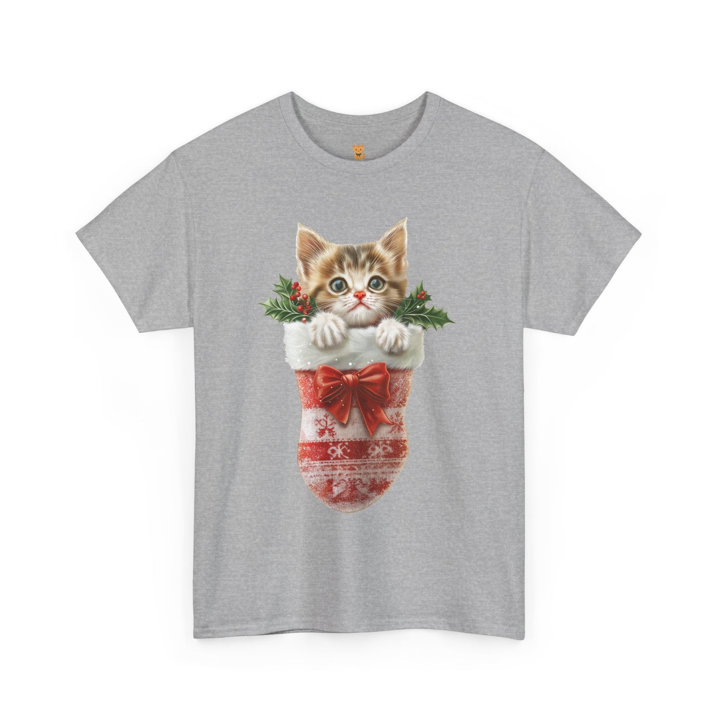 Christmas Stocking Cat T-Shirt – Adorable Festive Cat in Stocking Design