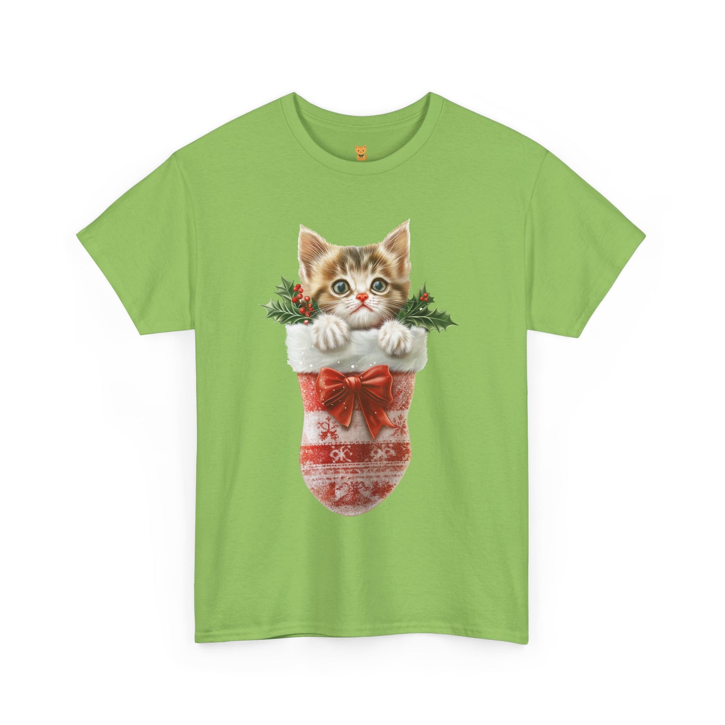 Christmas Stocking Cat T-Shirt – Adorable Festive Cat in Stocking Design