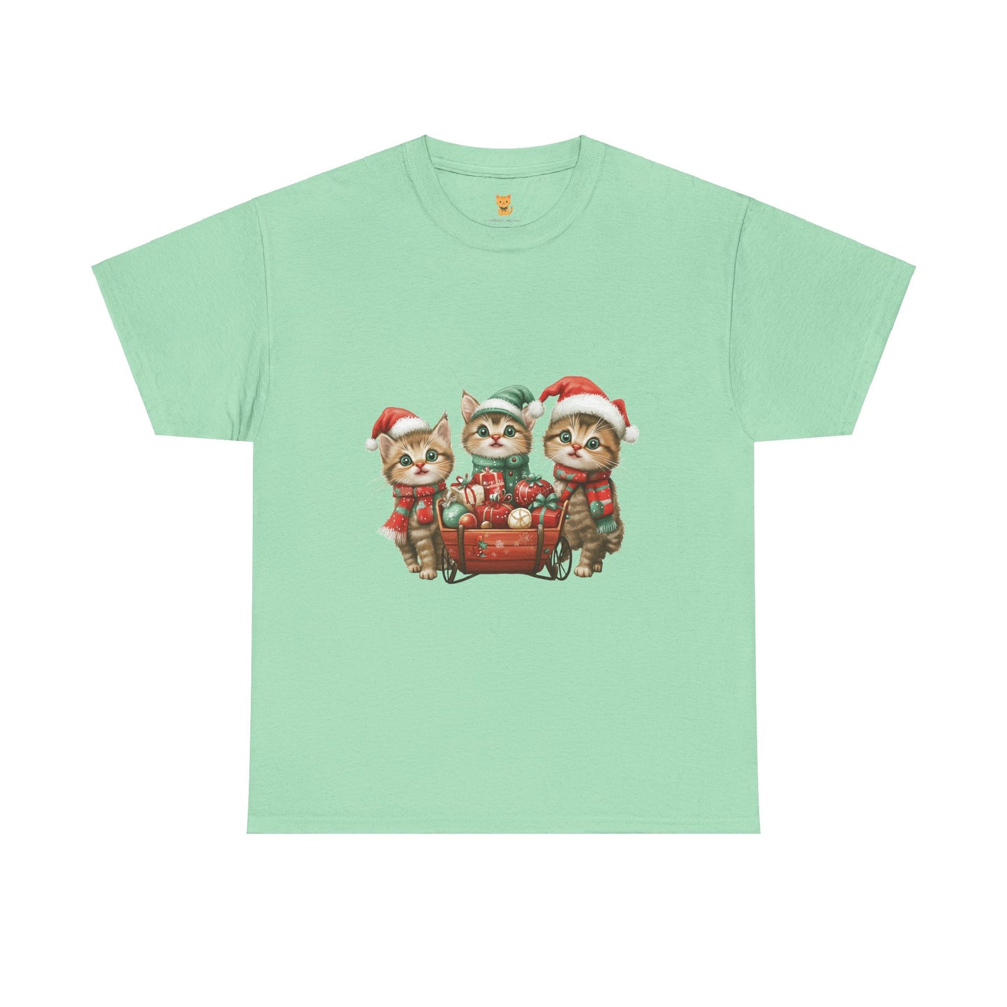 Christmas Cats Wagon T-Shirt - Cute Holiday Cat Design with Festive Cheer