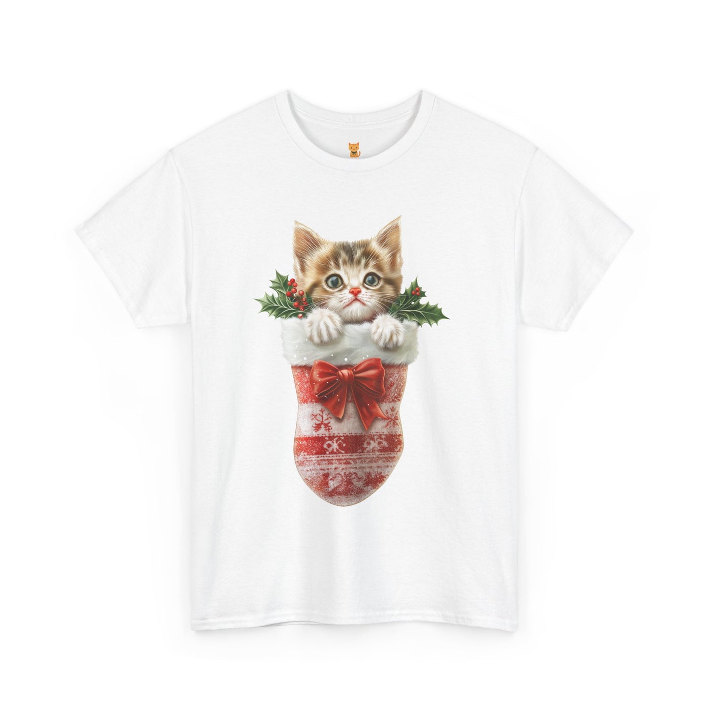 Christmas Stocking Cat T-Shirt – Adorable Festive Cat in Stocking Design