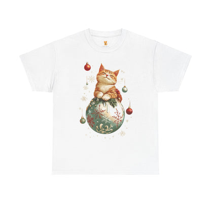 Holiday Ornament Cat T-Shirt – Cute Festive Cat Design with Christmas Ornaments