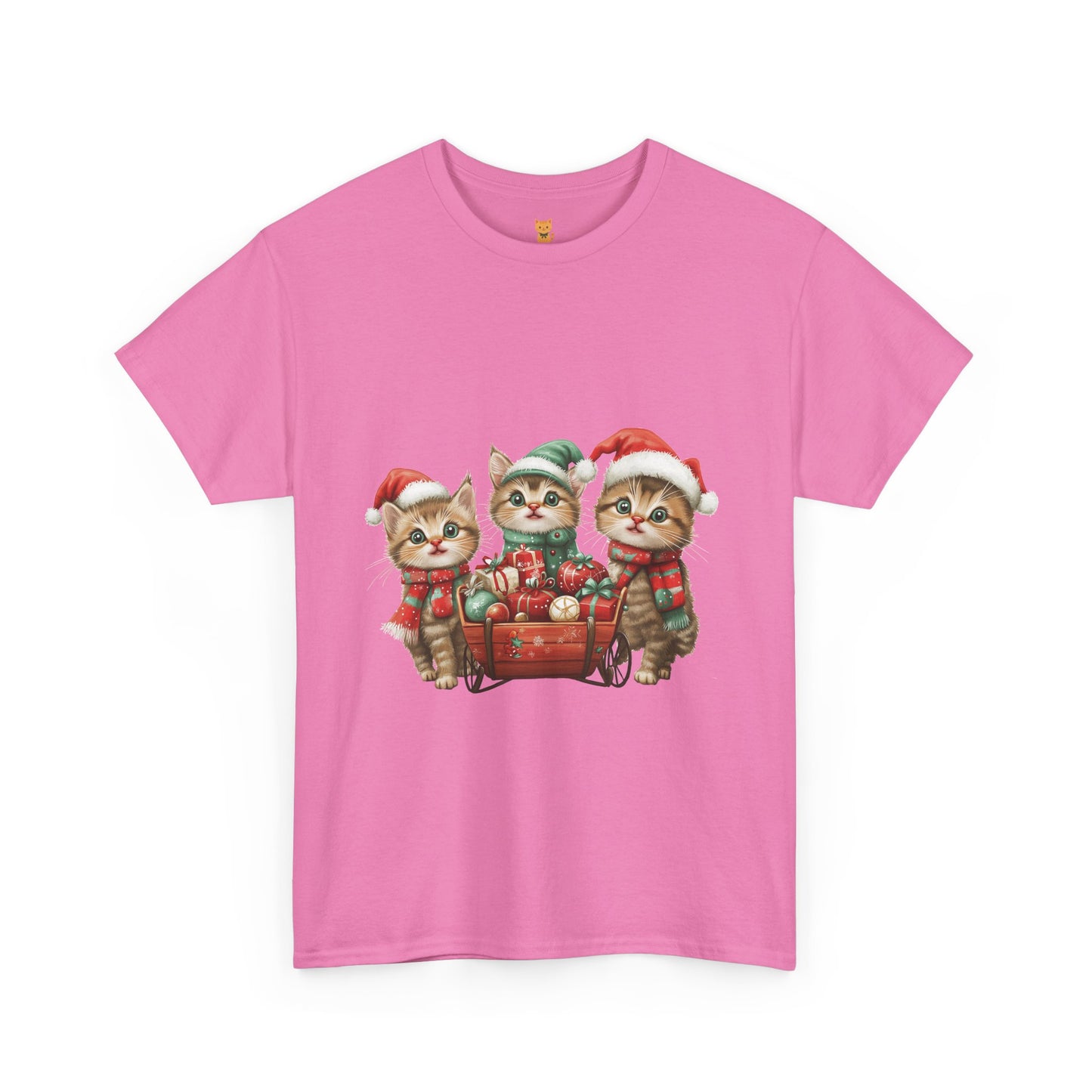 Christmas Cats Wagon T-Shirt - Cute Holiday Cat Design with Festive Cheer