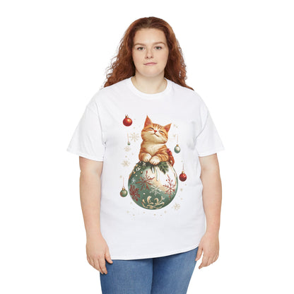 Holiday Ornament Cat T-Shirt – Cute Festive Cat Design with Christmas Ornaments