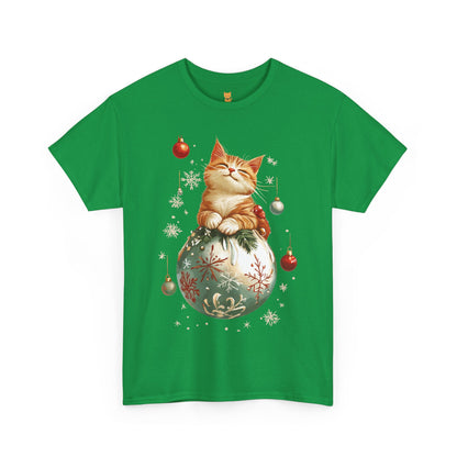 Holiday Ornament Cat T-Shirt – Cute Festive Cat Design with Christmas Ornaments