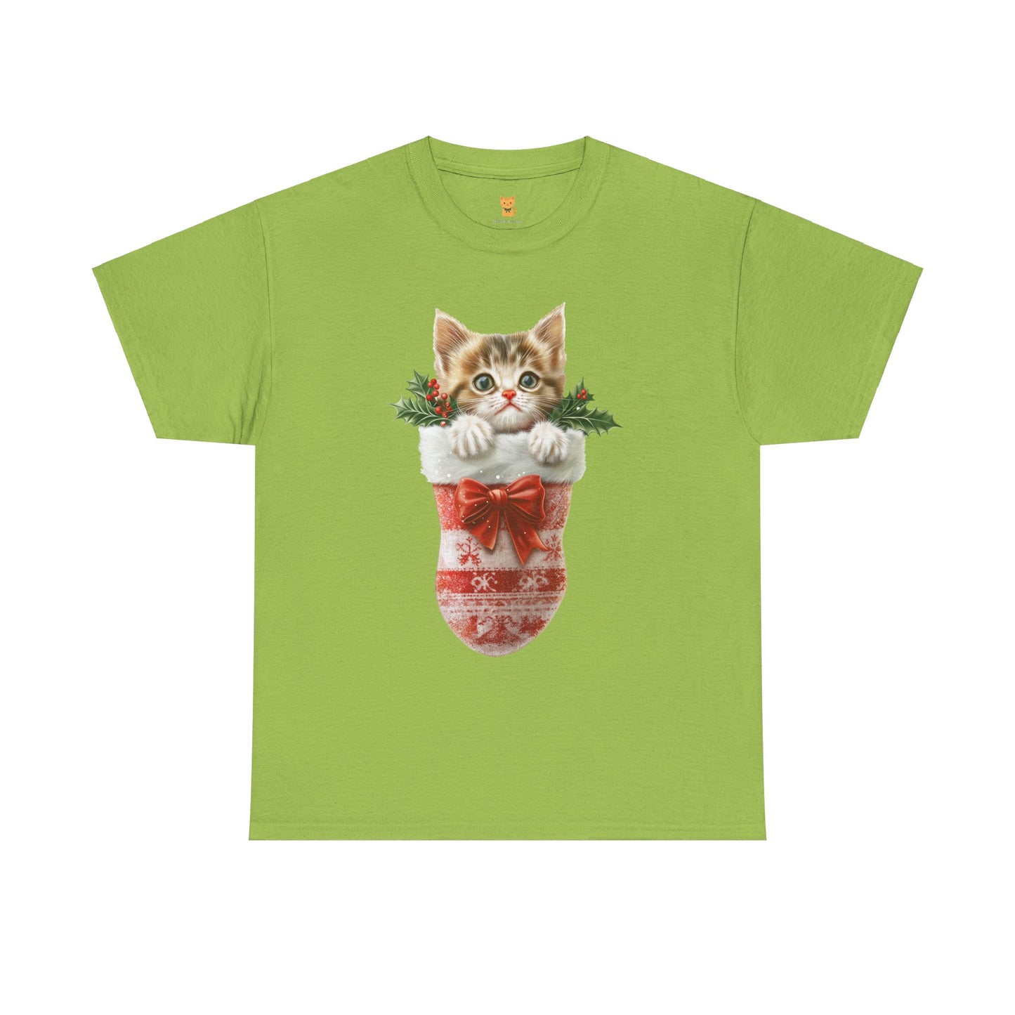 Christmas Stocking Cat T-Shirt – Adorable Festive Cat in Stocking Design