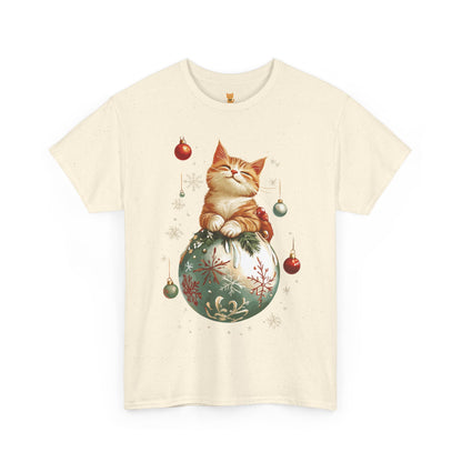 Holiday Ornament Cat T-Shirt – Cute Festive Cat Design with Christmas Ornaments