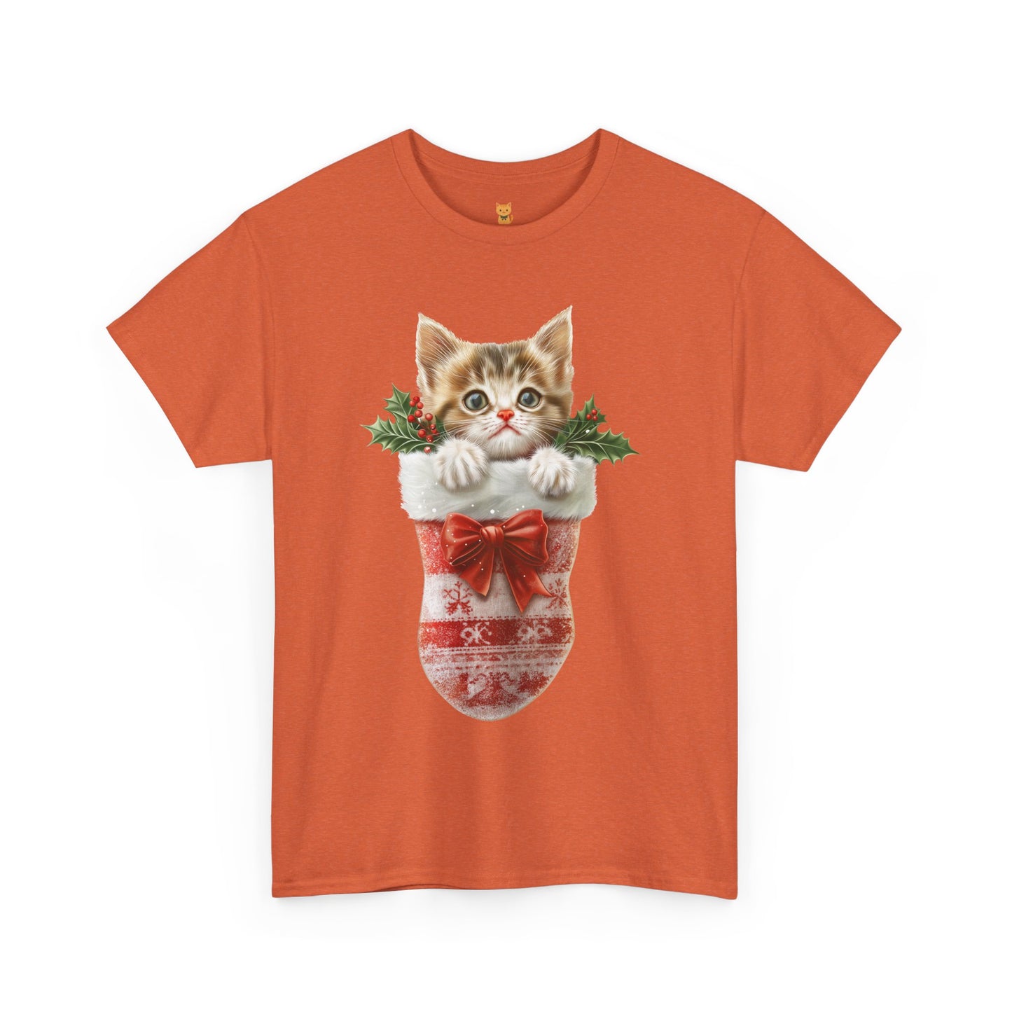 Christmas Stocking Cat T-Shirt – Adorable Festive Cat in Stocking Design