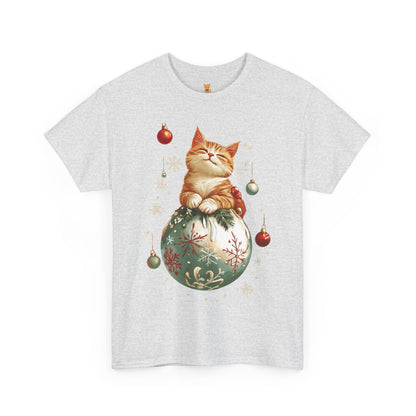 Holiday Ornament Cat T-Shirt – Cute Festive Cat Design with Christmas Ornaments