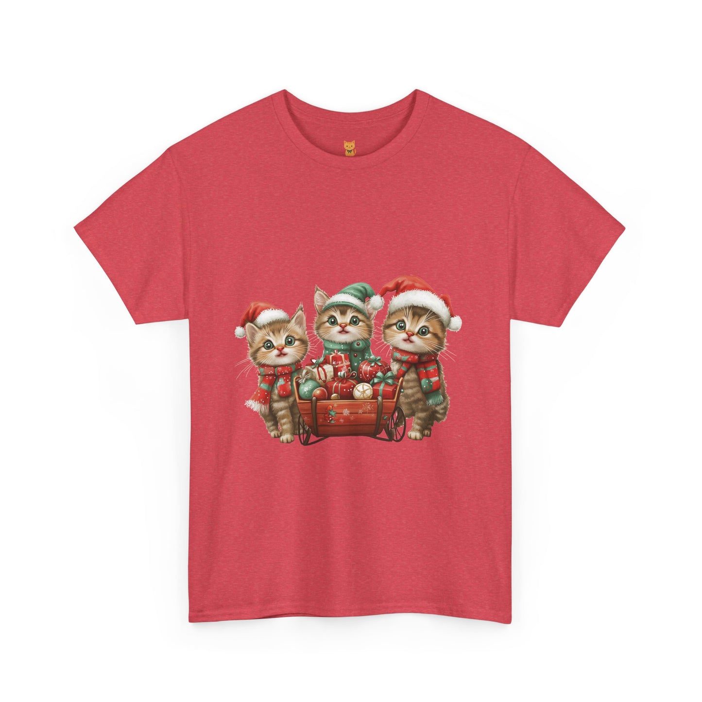 Christmas Cats Wagon T-Shirt - Cute Holiday Cat Design with Festive Cheer