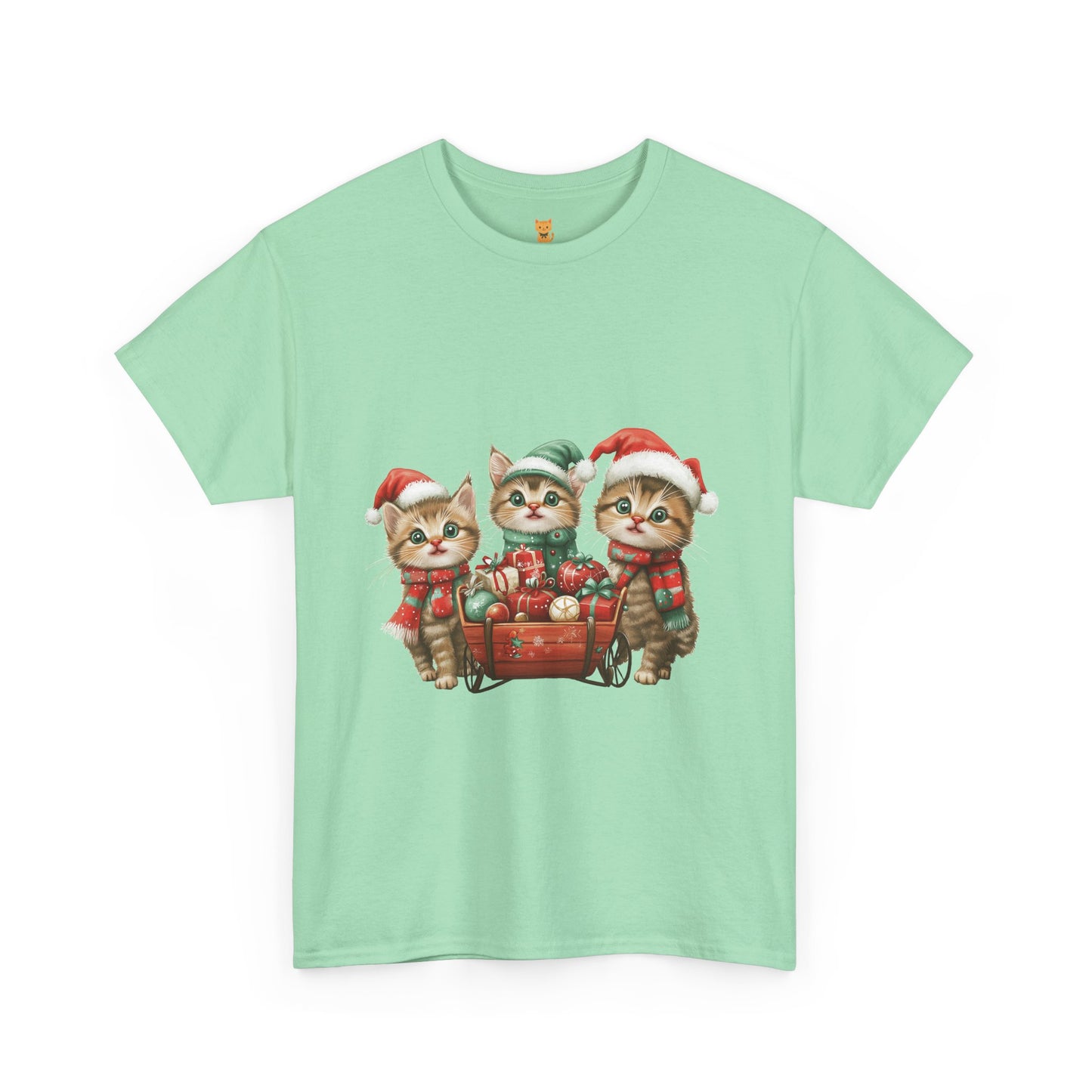 Christmas Cats Wagon T-Shirt - Cute Holiday Cat Design with Festive Cheer