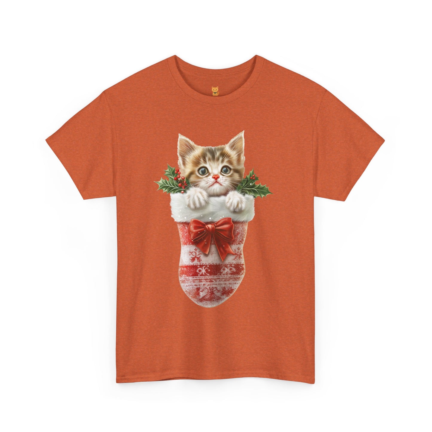 Christmas Stocking Cat T-Shirt – Adorable Festive Cat in Stocking Design