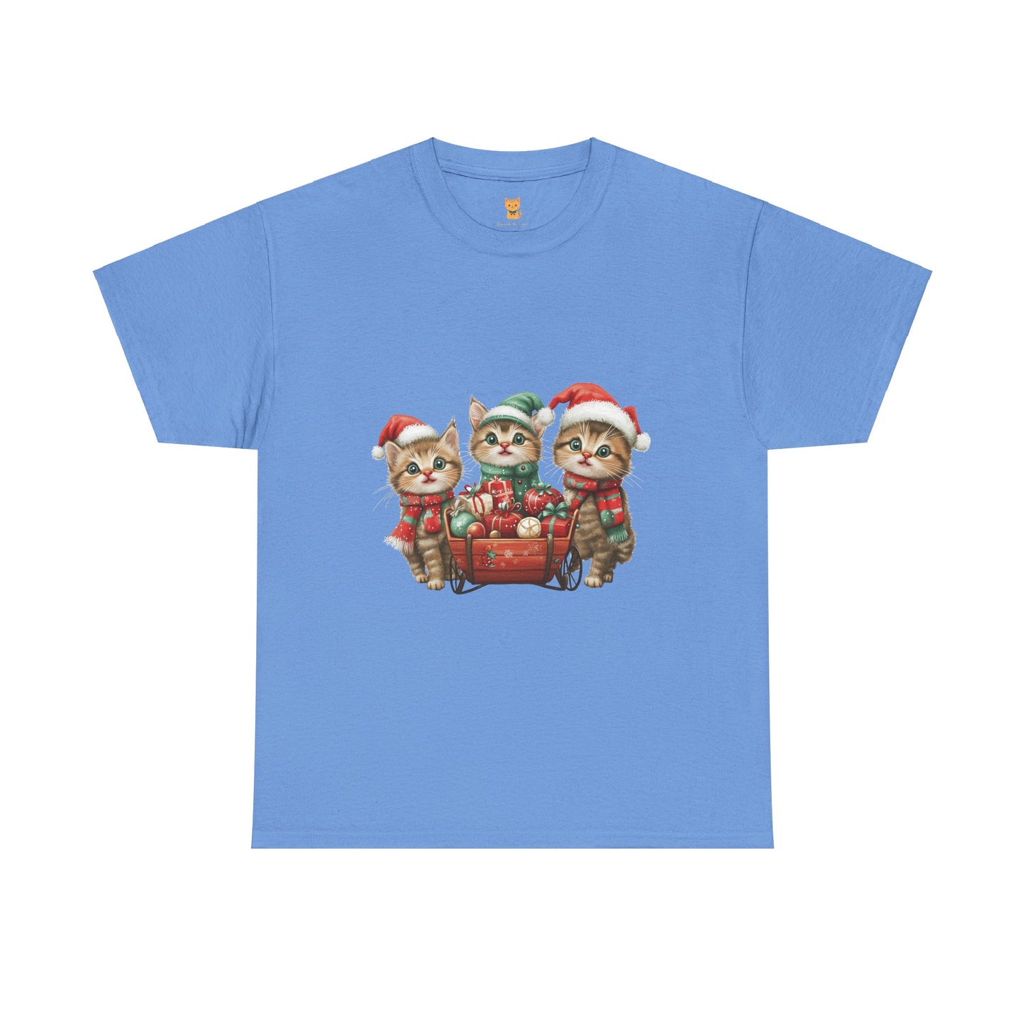 Christmas Cats Wagon T-Shirt - Cute Holiday Cat Design with Festive Cheer